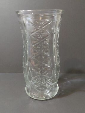 Vintage E.O. Brody Clear Criss Cross Glass Vase